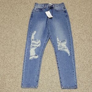 Princess Polly Classic Blue Distressed Women's Jeans, Sz 4. New